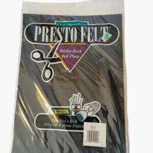 Presto Felt Sticky Back Black Felt Piece 9 x12 Craft Projects